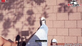 Petite german bimbo picked up public for outdoor Sex
