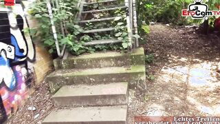 Petite german bimbo picked up public for outdoor Sex