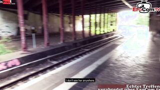 Petite german bimbo picked up public for outdoor Sex