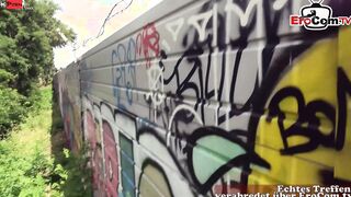 Petite german bimbo picked up public for outdoor Sex