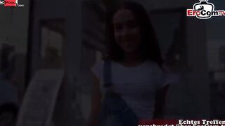German Dark Hair 19 Yo with small boobs pounded at the first Date