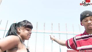 Curvy ebony skank getting a cummed on her long natural titted