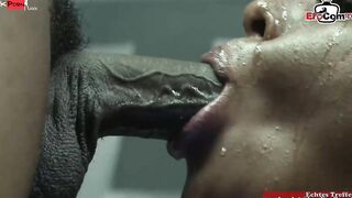 Fat ebony bimbo with huge titties fucks with the big black dick