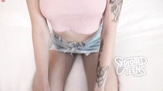This 19 yr mature is five'two and 95lbs starring into her first pov clip