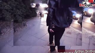 Fat German slut with natural titties has a outdoor sex