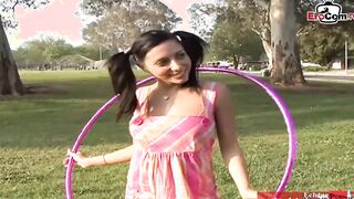 Petite 18 with small natural breasts pick up for sex