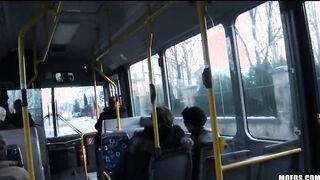 BLONDE 18 YO CAUGHT ON FILM FUCKING ON PUBLIC BUS