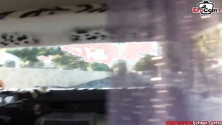 18 Year Old school women pick up at the street for sex into a car