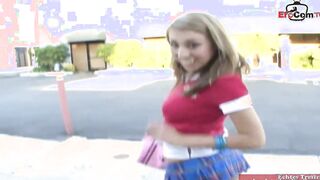 18 Year Old school women pick up at the street for sex into a car