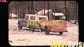 ScoutBoys - Beauty, smooth scout boys wrestle then bang bareback inside tent