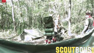 ScoutBoys - Beauty, smooth scout boys wrestle then bang bareback inside tent