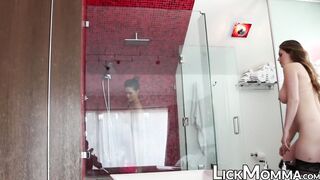 Hot stepmom pussy eaten out by nubile lesbian teen