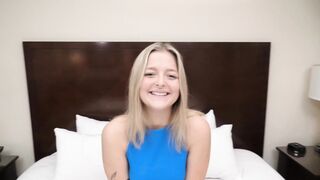 This wholesome huge titties teenie is making her first amateur porn