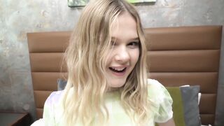 This wholesome huge titties teenie is making her first amateur porn