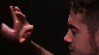 Hot glory hole blowjob and deepthroat with twink and daddy