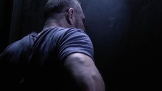 Hot glory hole blowjob and deepthroat with twink and daddy