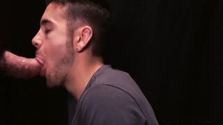 Hot glory hole blowjob and deepthroat with twink and daddy