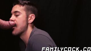 Hot glory hole blowjob and deepthroat with twink and daddy