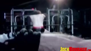 Submissive man is choked and humiliated in rough threesome