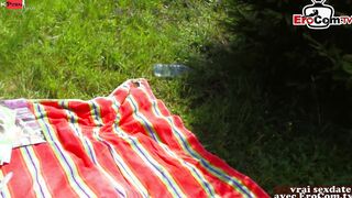 Outdoors anal sex with a slender big titted dark haired french Hot