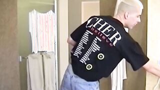 Two skinny dudes suck each other and jerk off their cocks