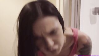 Tyler Nixon spies on his stepsister Marley Brinx as she's on the WC, and she