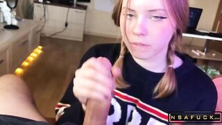 Student Girl Gently Sucks and Loves Cum