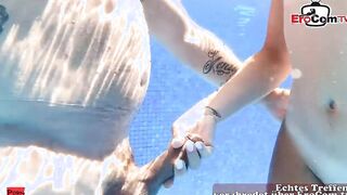 German skinny amateur cougar pounded underwater in pool at mallorca