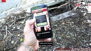 Chubby German bimbo screwed outdoors during the point of view Date