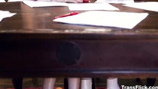 Sexy Teacher and assistant sneakily fucks