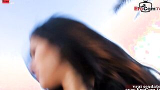 Pick up Sex with a ebony haired Teenage hoe with huge saggy Breasts