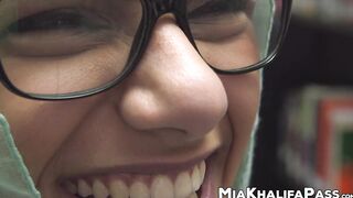 Library masturbation with cute Arab pornstar Mia Khalifa