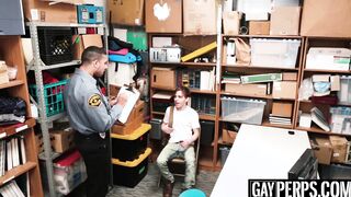 Security squad breaching thief ass in the interrogation room