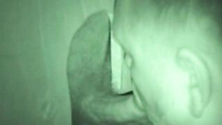 Wild cock sucker gets busy with that giant glory hole boner