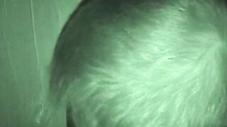 Wild cock sucker gets busy with that giant glory hole boner