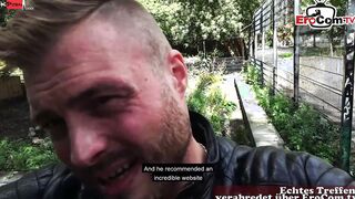 German blonde tattoo teens bitch pick up into outdoors