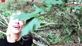 German blonde tattoo teens bitch pick up into outdoors