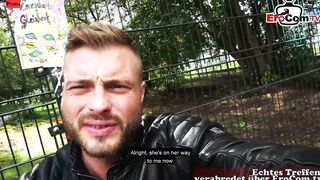 German blonde tattoo teens bitch pick up into outdoors