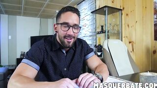 Big cock professor Zack does solo masturbation at home