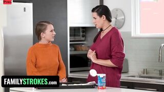 Family Rubs - Hottie 19 Yo Let Her Stepsisters Sugardaddy Boned!