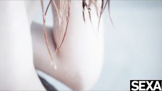 Beauty red blowjob offer a Bae bj then fucks her man in the shower