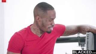 BLACKED Cheating skinny blonde takes on two long big black dick