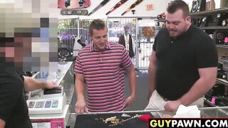 Fit blonde dude gets his tight ass rammed by a big dick