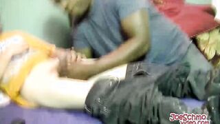 Black dude sucks a dick while stroking two other hard cocks
