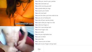 Bombshell Big Boobed Beauty having fun with her vagina for jerking bro