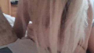 Her Melons shake when she jerks off a penis into