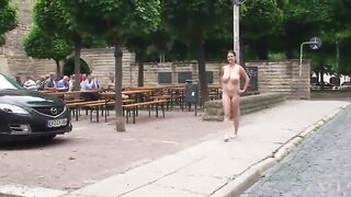 Nude inside the street