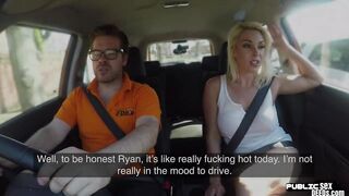 Outside brit sucking off the driving instructor
