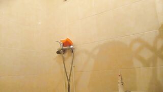 Masturbating with a shower jet