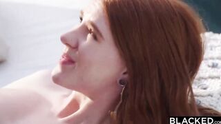 BLACKED Pretty red haired Jane has passionate poolside sex